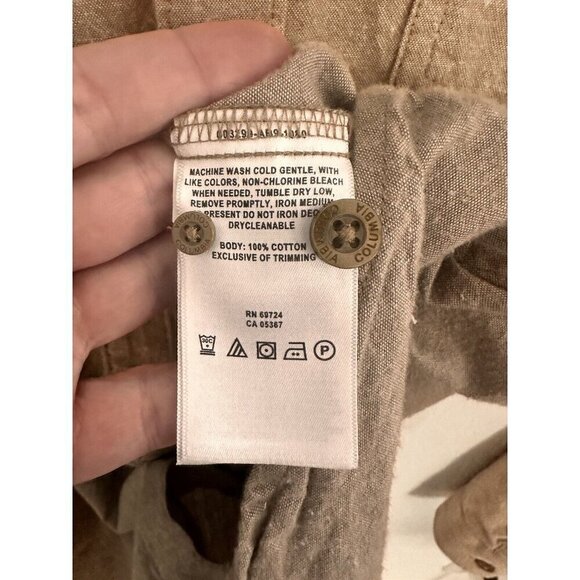 Columbia Men's Shirt Size Large Button‎ Down Tan Cotton Long Sleeve Grandpacore - Picture 5 of 12